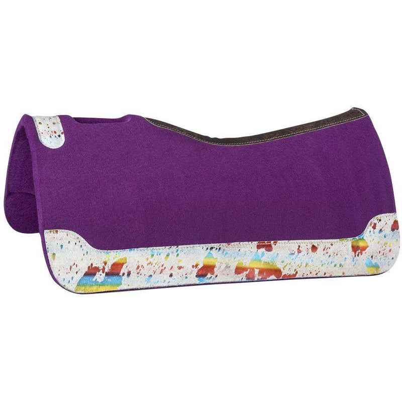 32X32 Felt Saddle Pad w/Acid Wash Cowhide