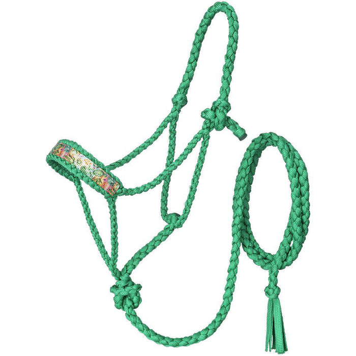 Patterned Mule Tape Halter w/Lead