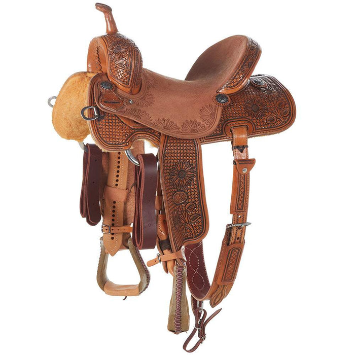Nrs Competitors Natural Antique 7/8 Breed Spider/Sunflower Combo Barrel Saddle