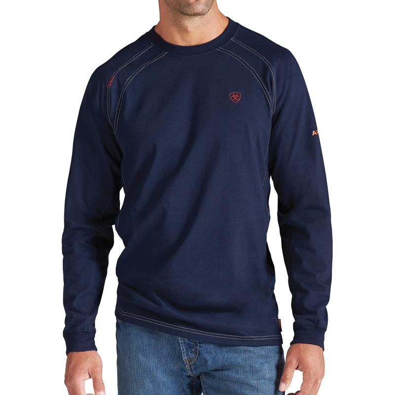 Men's Flame Resistant Khaki Work Crew Shirt