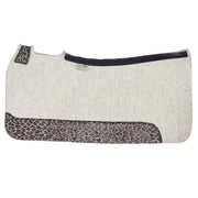 5 Star Equine Products Supplies Inc. 5 The Barrel Racer 7/8 Natural Felt Saddle Pad with Cheetah Wear Leathers