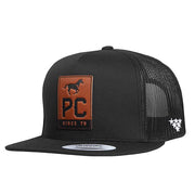 Professionals Choice Professional's Leather Patch Flat Trucker Cap