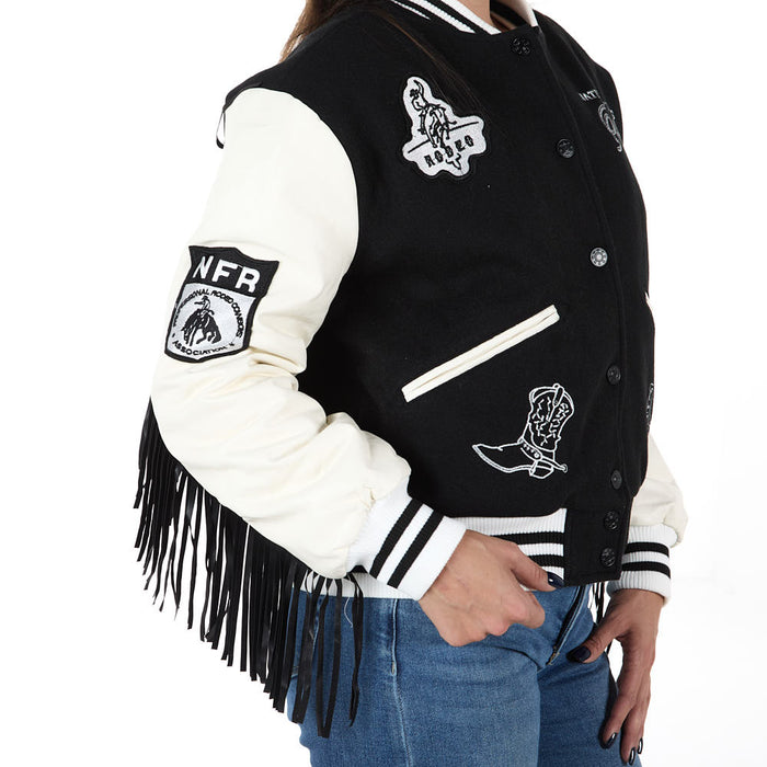 Blue B Women's NFR Rodeo Varsity Fringe Jacket