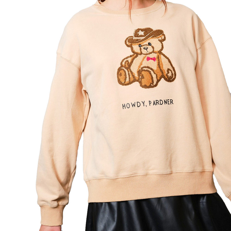 Blue B Women's Chenille Teddy Western Sweatshirt