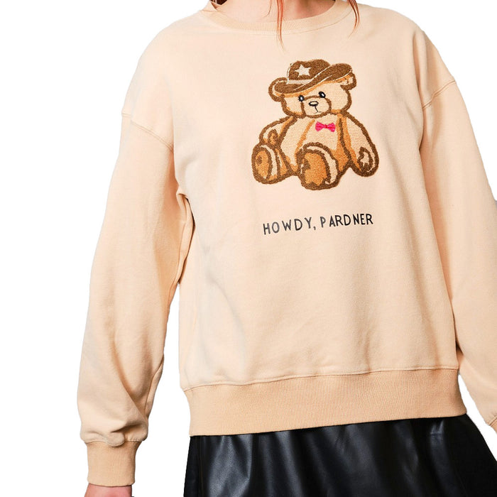 Blue B Women's Chenille Teddy Western Sweatshirt