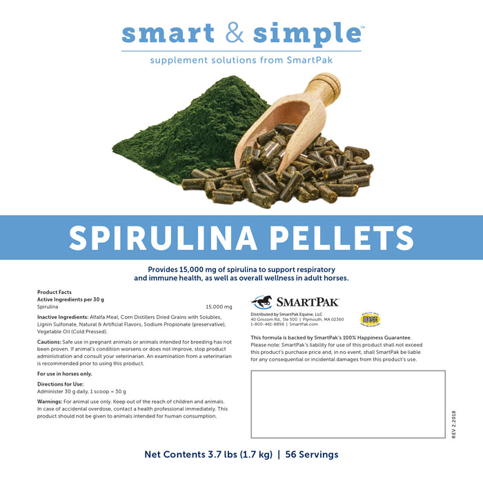 Smartequine Smart & Simple Spirulina Pellets 3.7 lb Bag