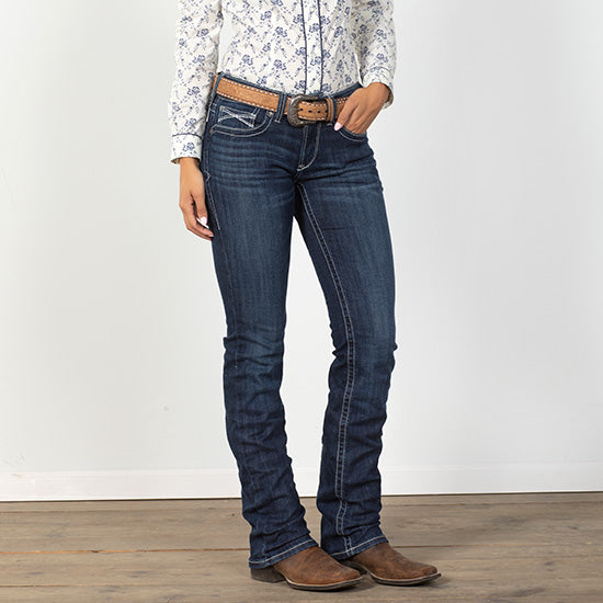 Ariat Women's REAL Mid Rise Clarissa Straight Jean