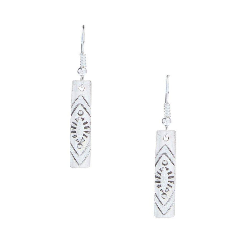 NRS Stamped Sterling Silver Dangle Earrings