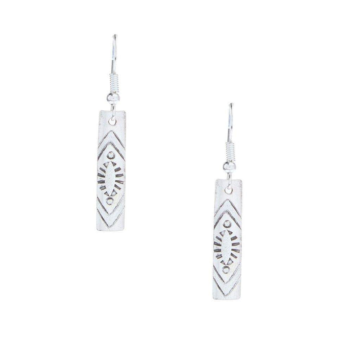 NRS Stamped Sterling Silver Dangle Earrings
