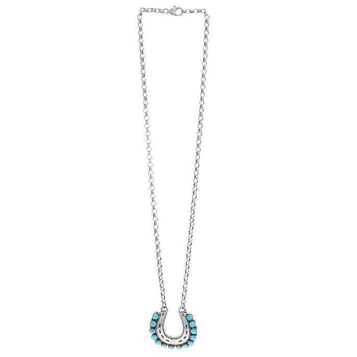 NRS Sterling Silver & Turquoise Horseshoe Necklace