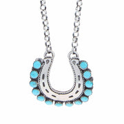 NRS Sterling Silver & Turquoise Horseshoe Necklace