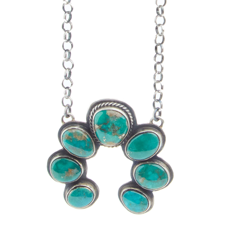 NRS Sterling Silver Turquoise Naja Necklace