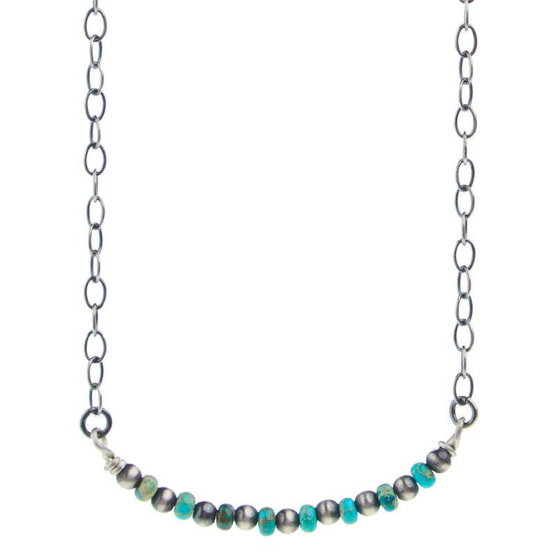 NRS Navajo Pearl and Turquoise on Chain Necklace