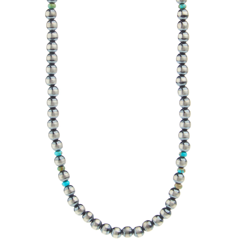 NRS 22in. 6mm Navajo Pearl and Turquoise Necklace