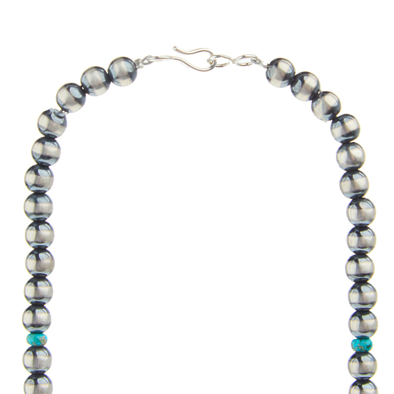 NRS 22in. 6mm Navajo Pearl and Turquoise Necklace
