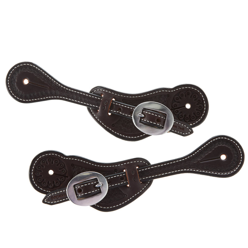 Oiled Tooled Spur Straps