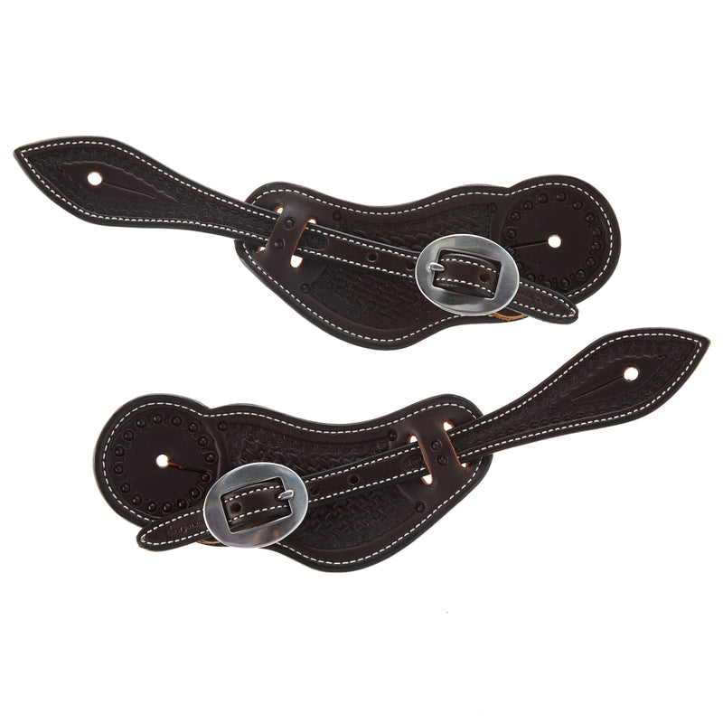 Oiled Tooled Spur Straps