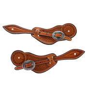Oiled Tooled Spur Straps
