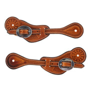 Oiled Tooled Spur Straps