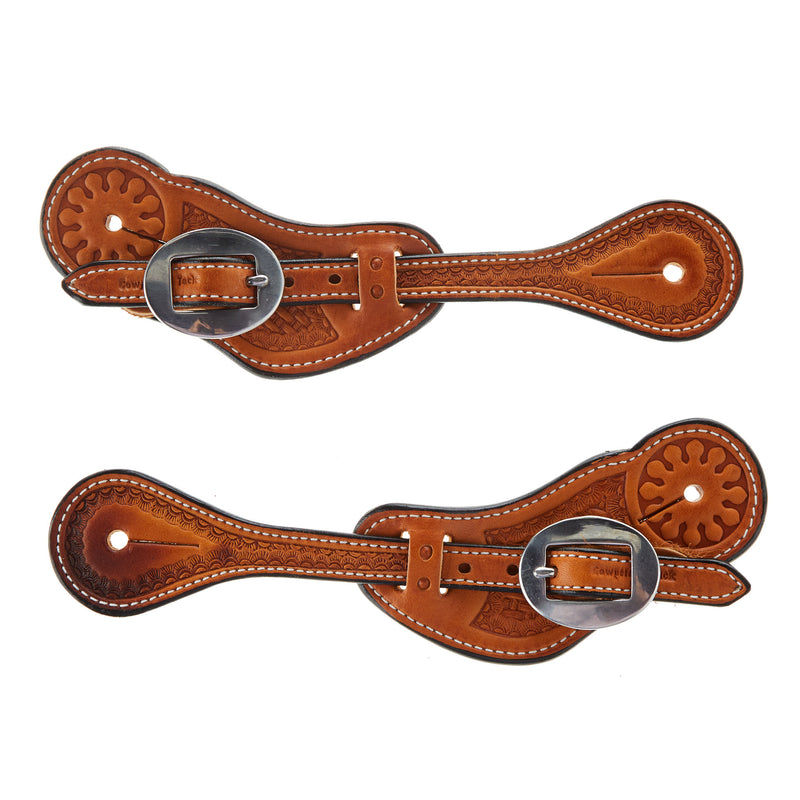 Oiled Tooled Spur Straps