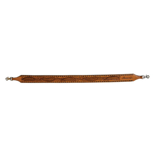 Buckstitch and Feather Leather Rope Can Strap