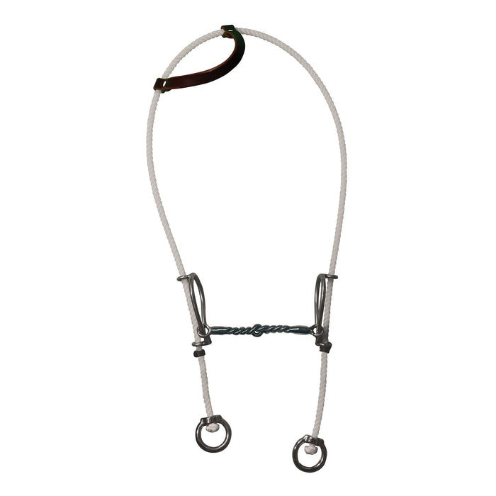 Rope Headstall Half Smooth Half Twist Snaffle Gag Bit