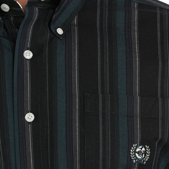 Cinch Men's Vintage Black Oxford Stripe Button Down Shirt