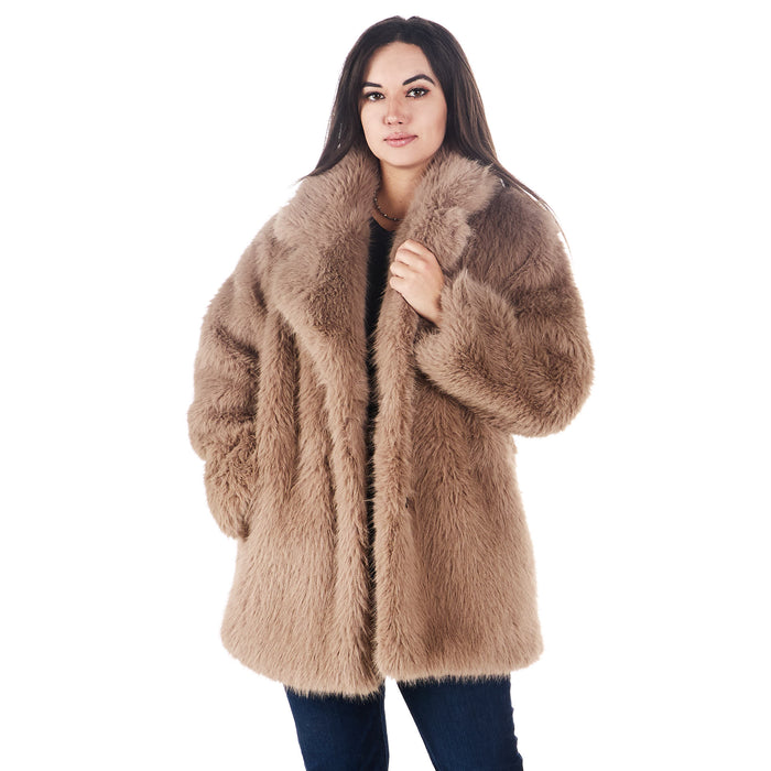 Coco + Carmen Women's Whitney Mushroom Faux Fur Jacket