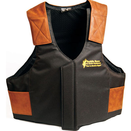 Gilet D'équitation Taureau Junior - Rodéo Pro Cuir - Bleu/Or - Taille 32-36 Pouces