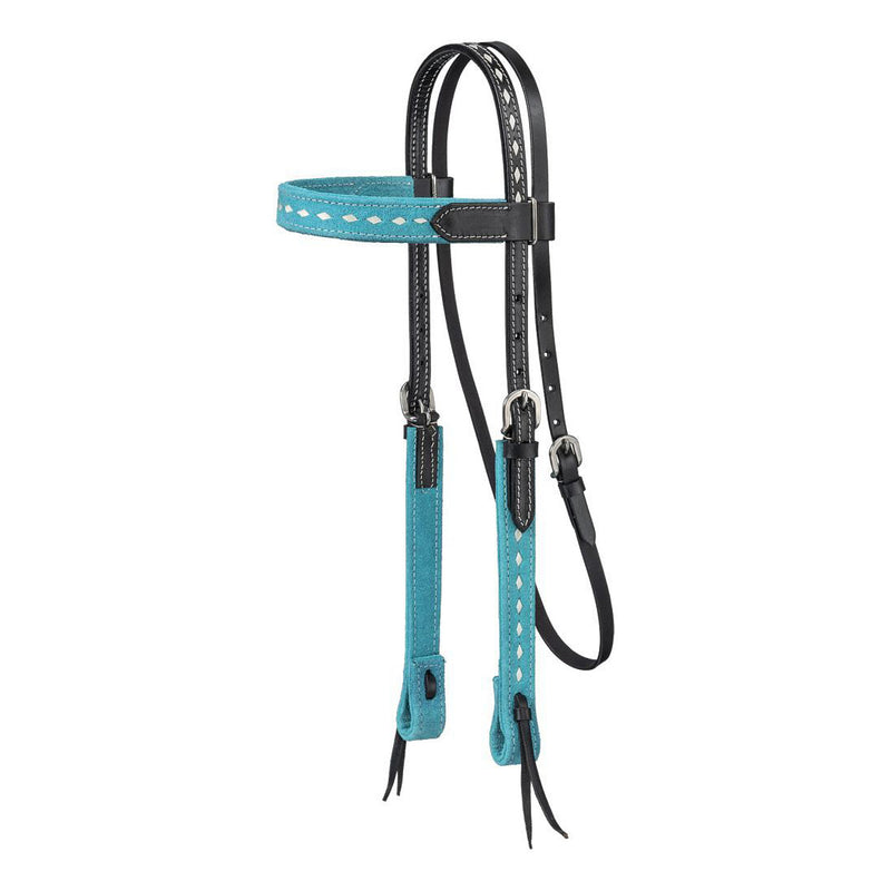 King Series Suede Buckstitch Browband Horse Headstall