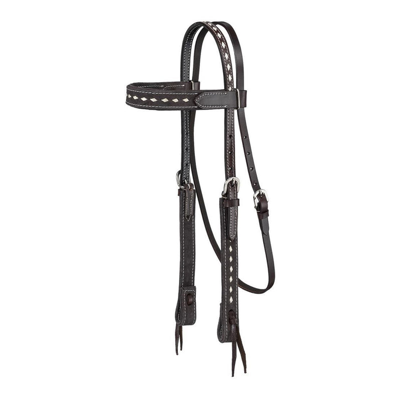 King Series Suede Buckstitch Browband Horse Headstall