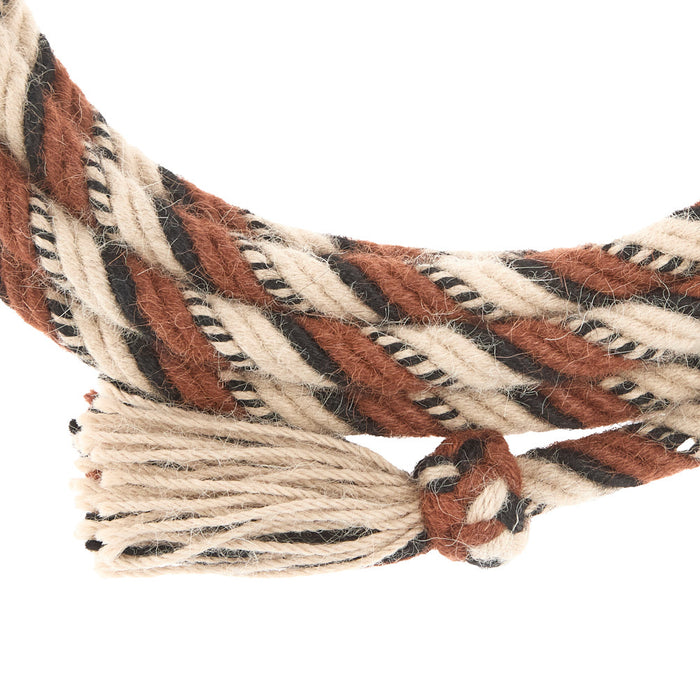 T3 Weavers 5/8 inch by 22 feet Black, Tan, Rustic 100% Alpaca Mecate Reins