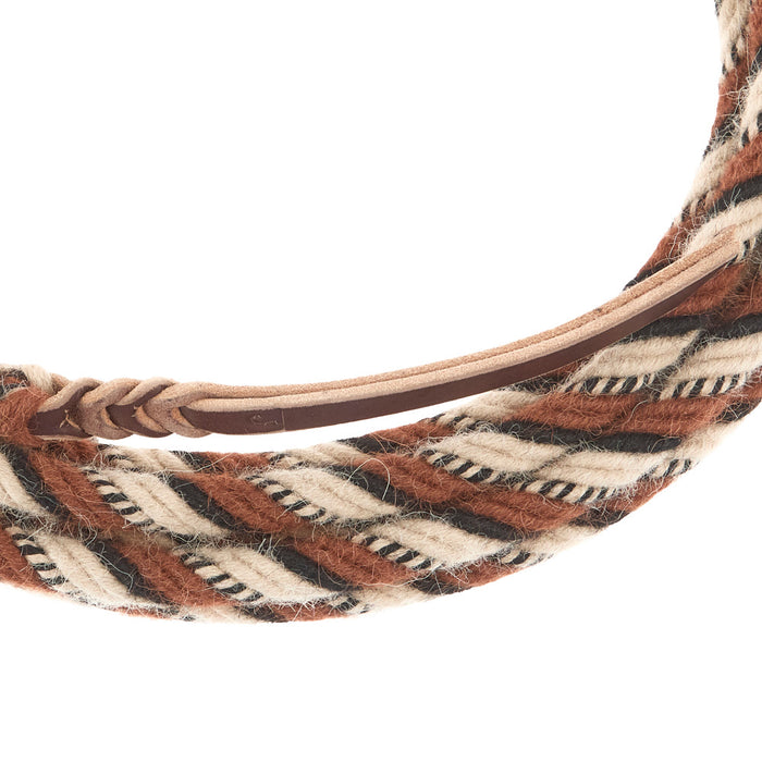 T3 Weavers 5/8 inch by 22 feet Black, Tan, Rustic 100% Alpaca Mecate Reins