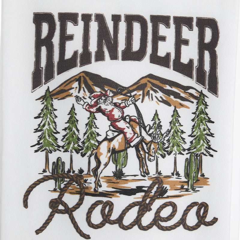 Southern Sisters Cora & Pate Reindeer Rodeo Tea Towel