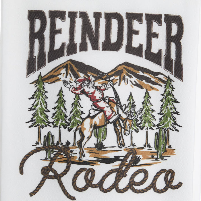 Southern Sisters Cora & Pate Reindeer Rodeo Tea Towel