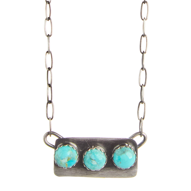 Horse Money Turquoise 18in. Bar Necklace