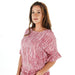True Blue Ethyl Women's Stripe Blouse with Ruffles