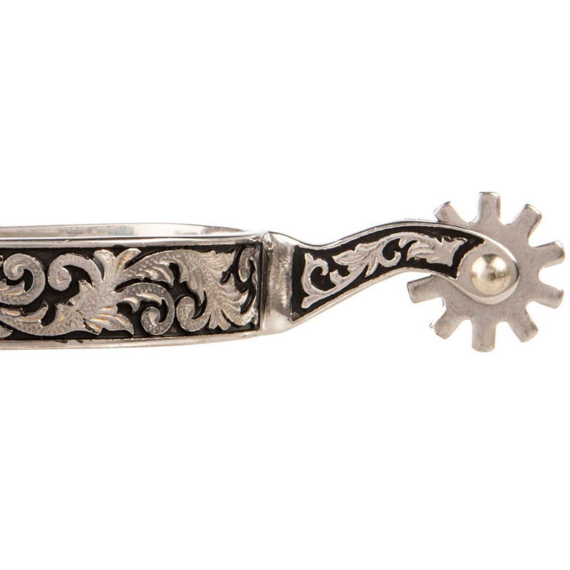 Weaver Leather Ladies Spur With Silver and Black Engraved Band