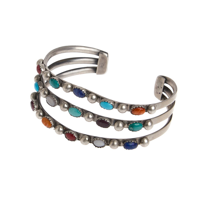 NRS Three Stone Strand Cuff Bracelet