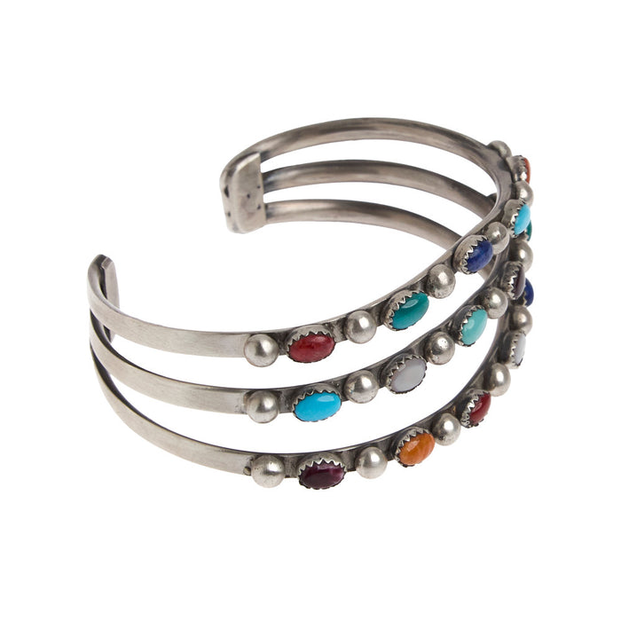 NRS Three Stone Strand Cuff Bracelet