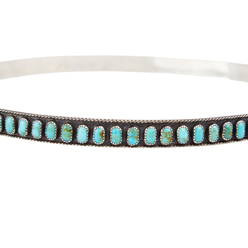 NRS Sterling Silver and Authentic Turquoise Hat Band