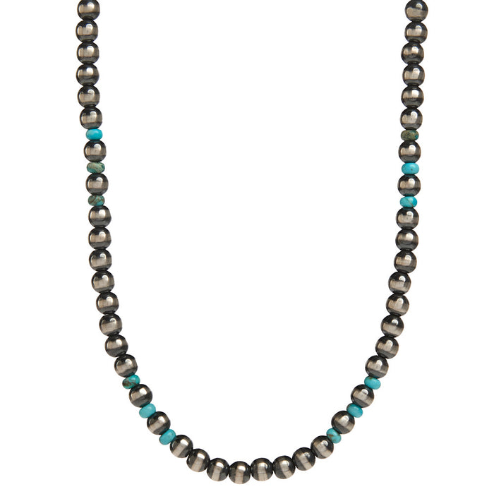 NRS Navajo Pearl with Turquoise Bead Necklace