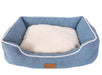 Denim and Sherpa Lined Rope Trimmed Dog Bed