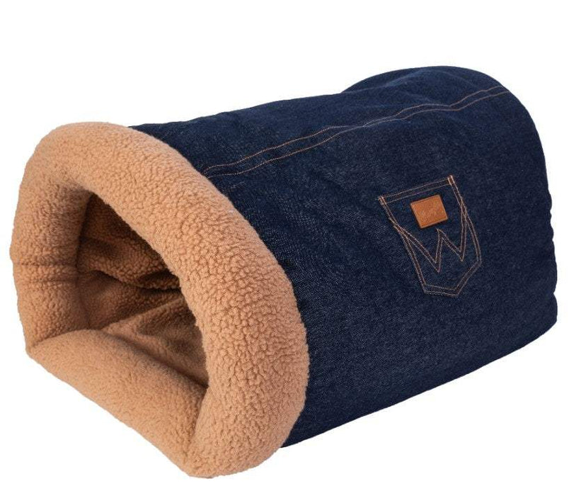 Denim Pocket Cave Dog Bed