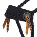 Halter and 8ft Lead Rope with Slotted Concho Leopard Strings