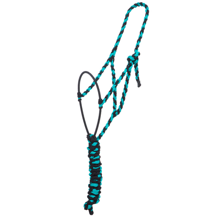 Two Colored Lariat Rope Nose Muletape Halter with 8ft Lead Rope