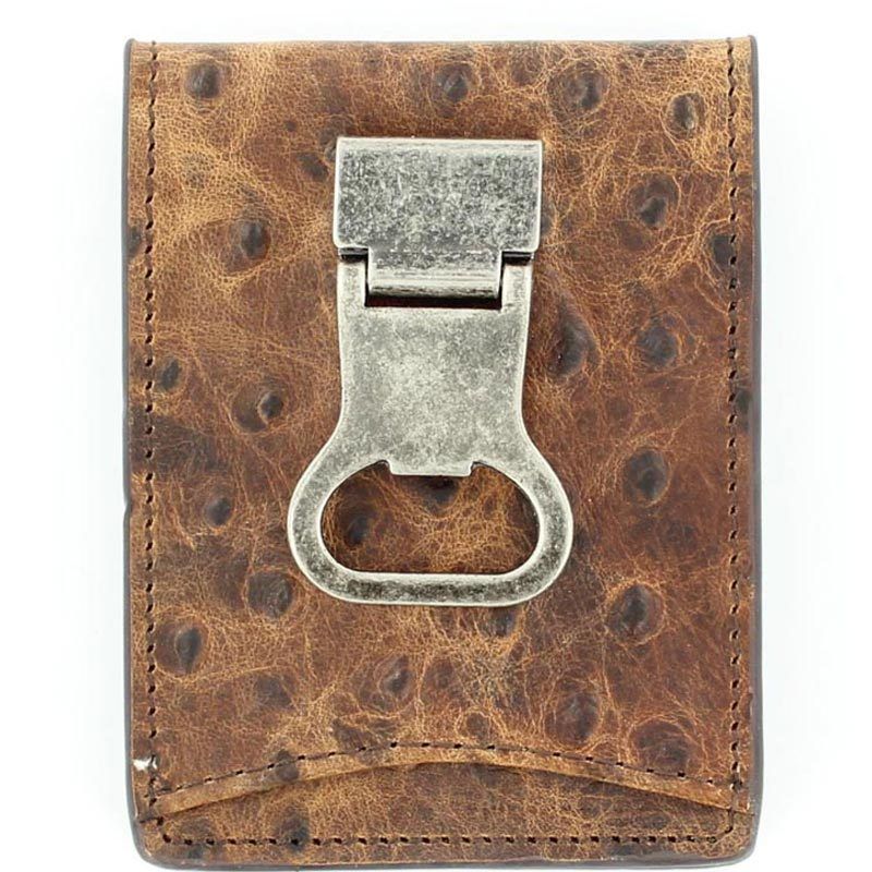 Men's M&F Double Barrel Brown Bi-Fold Money Clip