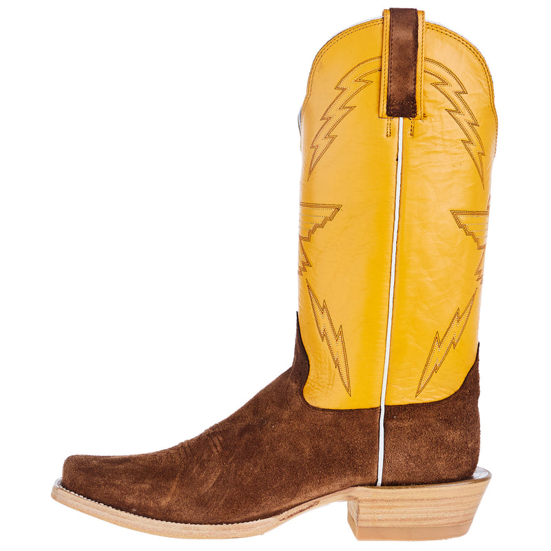 Hondo Enterprises Inc Men`s Chocolate Ranch Horse Roughout 13in Yellow Top