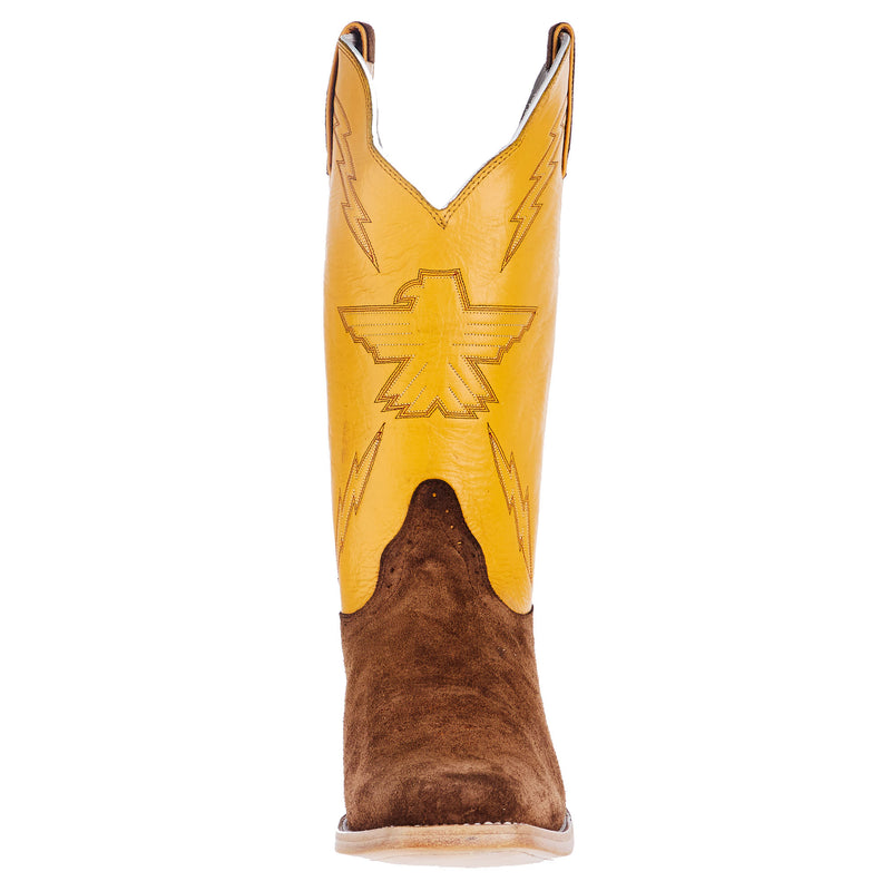 Hondo Enterprises Inc Men`s Chocolate Ranch Horse Roughout 13in Yellow Top