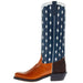 Olathe Boot Company Men`s Cognac Yucatan 15in Navy Blue Top Boot Size 12B